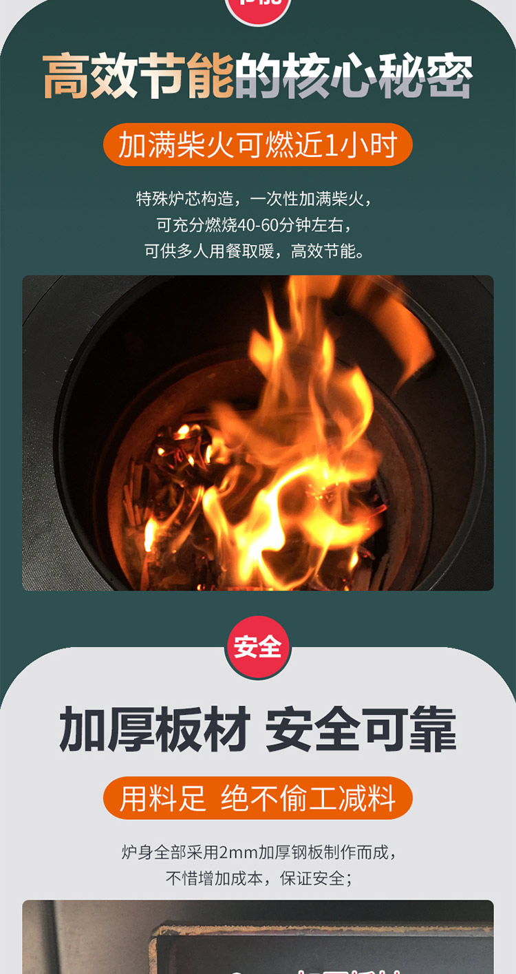 雙層臺(tái)面三加料口小號(hào)藏爐—多功能家用取暖藏爐【爐具】- 焱森爐業(yè)