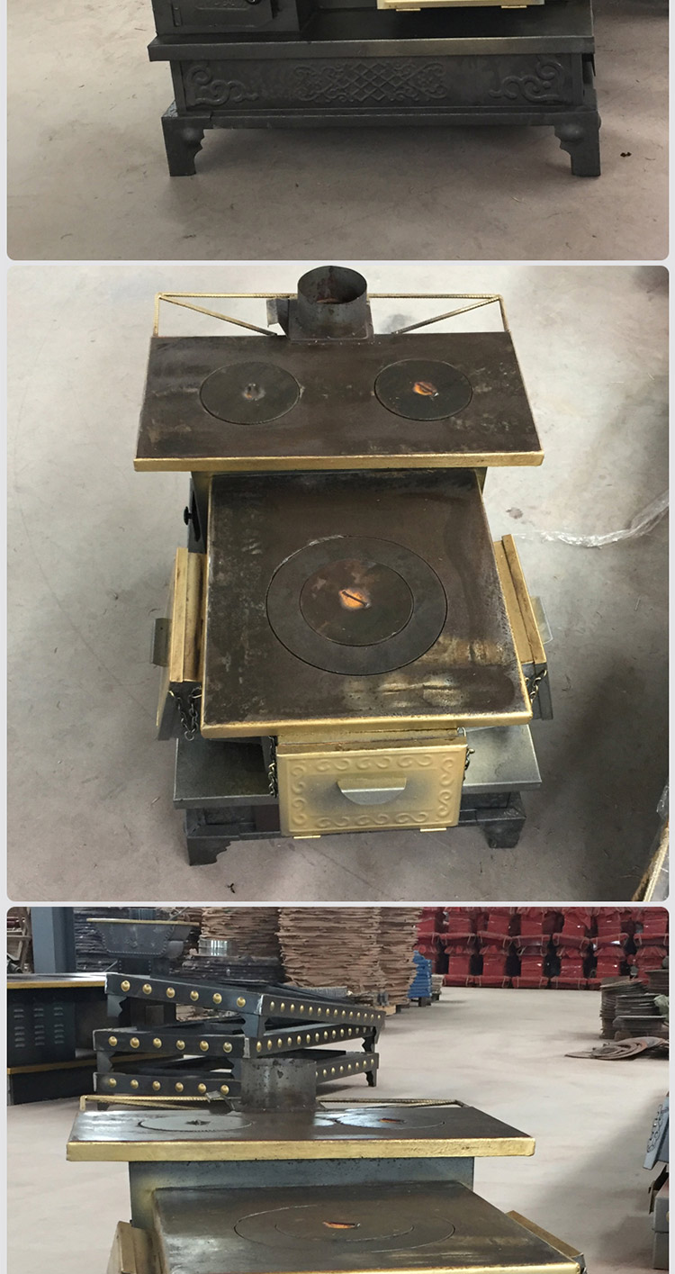 雙層臺(tái)面三加料口小號(hào)藏爐—多功能家用取暖藏爐【爐具】- 焱森爐業(yè)