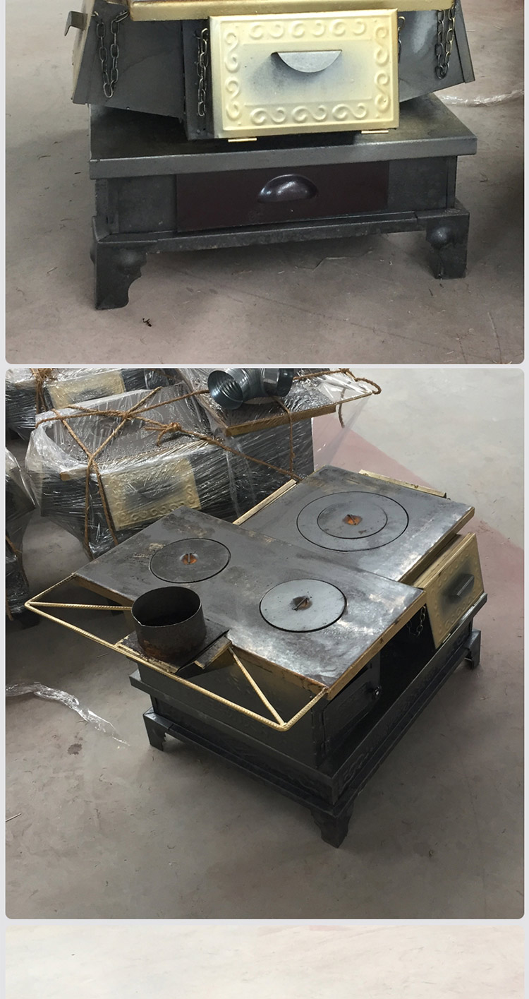 雙層臺(tái)面三加料口小號(hào)藏爐—多功能家用取暖藏爐【爐具】- 焱森爐業(yè)